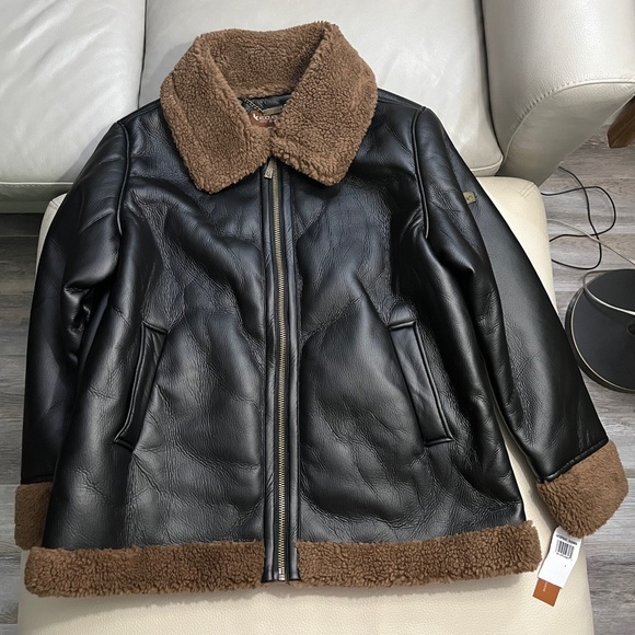 NWT - Koolaburra by UGG Women’s Faux Leather Shearling Biker Jacket - Size L - Picture 3 of 12